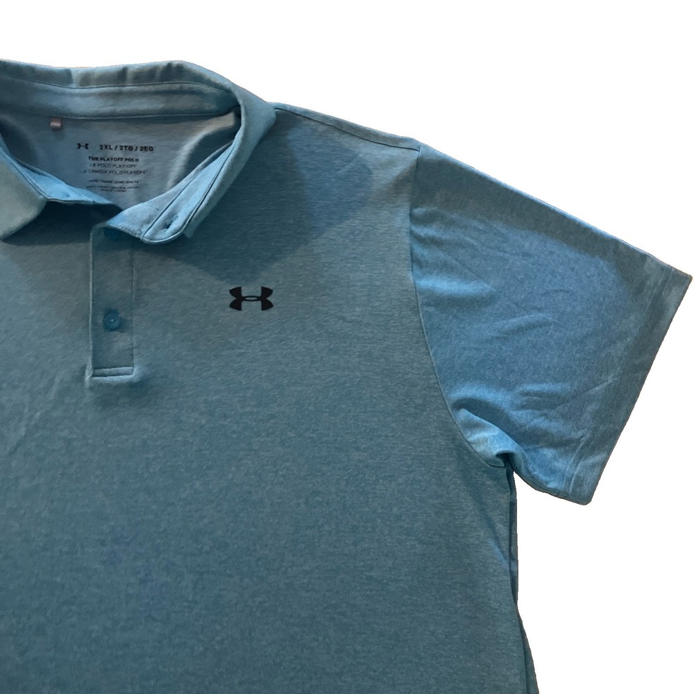 Under Armour The Playoff Polo Mens 2XL Blue Short Sleeve Golf Shirt